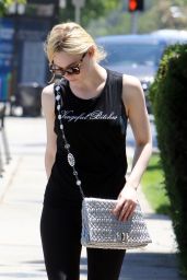 Elle Fanning in a "Vengeful Bitches" Black Top - Out in LA 06/13/2017