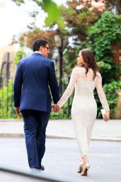 Emmy Rossum and Sam Esmail Pose For Photos in Front of the Ed Koch Bridge in NYC, May 2017