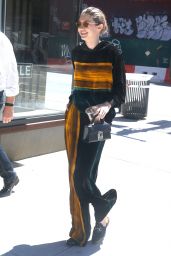 Gigi Hadid in a Hip Black and Orange Matching Outfit - NYC 06/20/2017