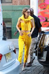Gigi Hadid in an all Yellow Ensemble - NYC 06/02/2017