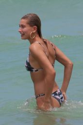 Hailey Baldwin in a Camouflage Bikini by ViX Swimwear - Miami Beach 06/11/2017