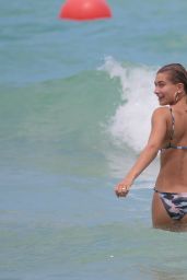 Hailey Baldwin in a Camouflage Bikini by ViX Swimwear - Miami Beach 06/11/2017