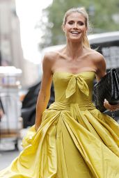 Heidi Klum in Zac Posen Dress - Photoshoot for Project Runway in NYC 06/06/2017