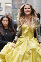 Heidi Klum in Zac Posen Dress - Photoshoot for Project Runway in NYC 06/06/2017