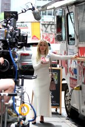 Hilary Duff - Filming a Scene at the "Younger" Set - Red Hook in Brooklyn 06/05/2017