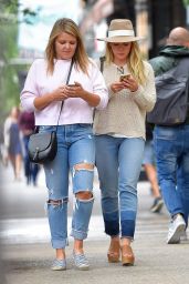 Hilary Duff in Casual Attire - Grabbing Lunch at Sadelle