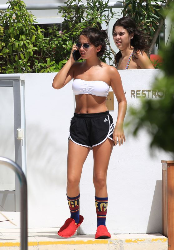 Isabela Moner in Bikini Top - Arriving at a Pool in Miami 06/23/2017
