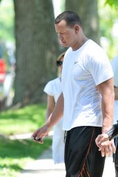 Jennifer Lopez and Alex Rodriguez - Leaving the Gym in the Hamptons 06/25/2017
