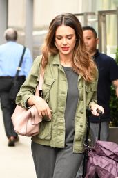 Jessica Alba Casual Style - Arriving at Her Hotel in New York 06/15/2017