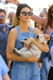 Kendall Jenner in Denim Dress - Out in Beverly Hills 06/18/2017