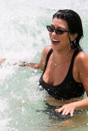 Kourtney Kardashian in Black Bikini - Miami Beach 06/12/2017