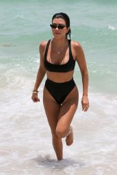 Kourtney Kardashian in Black Bikini - Miami Beach 06/12/2017