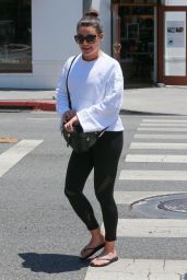 Lea Michele in Tights - at a Nail Salon in Brentwood 06/11/2017