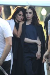 Lily Collins and Penelope Cruz - Filming a New Commercial for Lancôme 06/12/2017