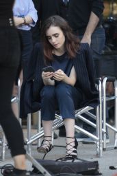 Lily Collins and Penelope Cruz - Filming a New Commercial for Lancôme 06/12/2017