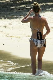 Lisa Carrick in Bikini on the Beach in Barbados 06/17/2017