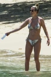 Lisa Carrick in Bikini on the Beach in Barbados 06/17/2017