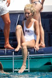 Lottie Moss on a Yacht on the Island of Formentera, Spain 06/16/2017
