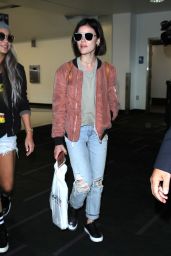 Lucy Hale in Travel Outfit - LAX Airport in LA 06/04/2017