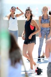Nina Dobrev - Reebok Fitness Clothing Line Shooting a Video in Venice, CA 06/28/2017