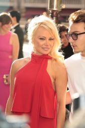 Pamela Anderson in all Red - Montage Hotel in Beverly Hills 06/10/2017