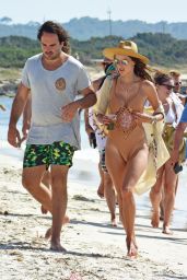 Alessandra Ambrosio in Swimsuit on the Beach in Ibiza 07/11/2017