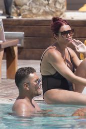 Amy Childs in a Swimsuit - Poolside in Ibiza 07/18/2017