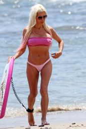 Angelique Morgan in a Pink Bikini - Malibu Beach 07/06/2017
