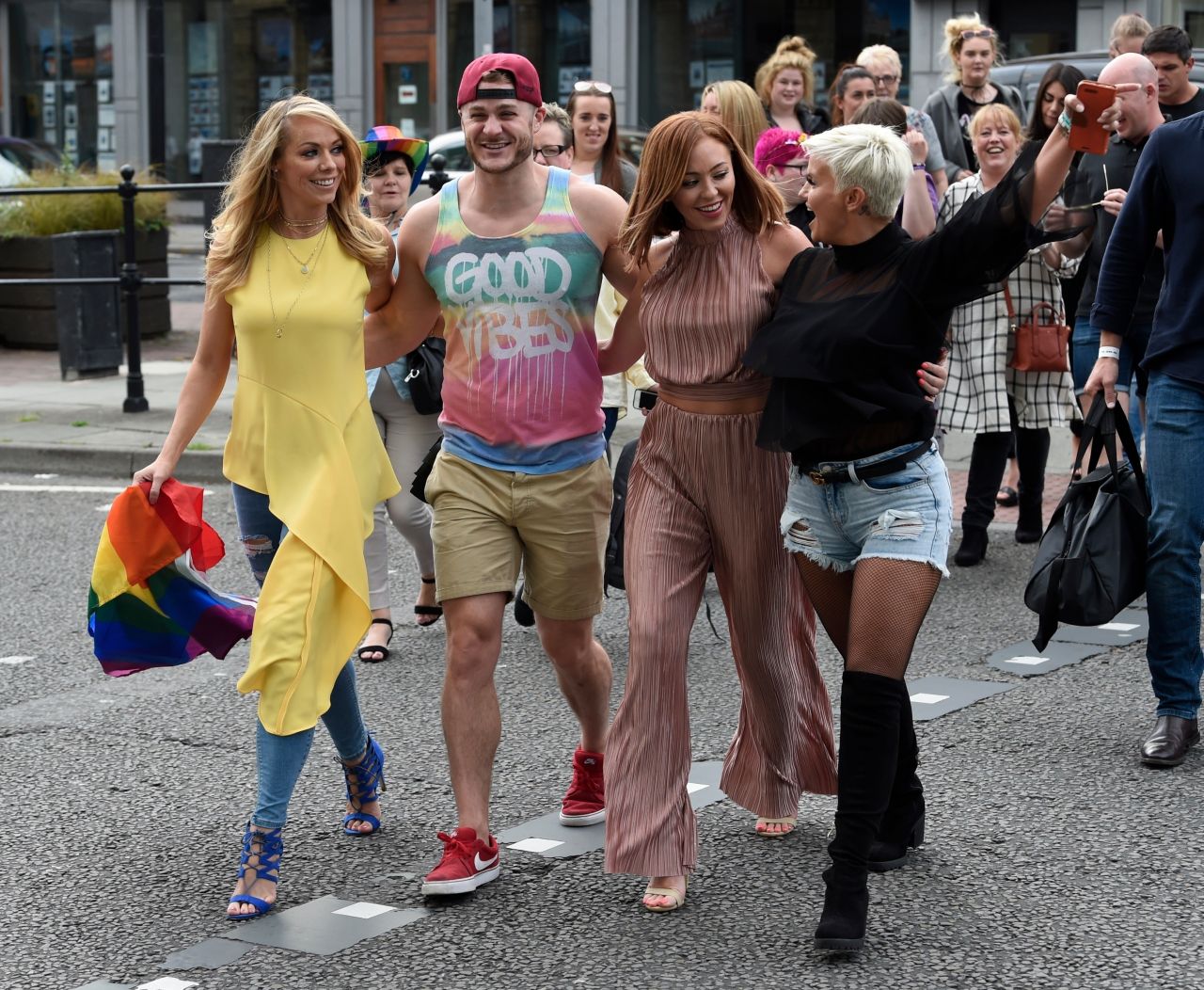 Atomic Kitten Pose For Pictures in Liverpool 07/29/2017 • CelebMafia