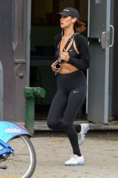 Bella Hadid in Tights - Out for a Jog in Downtown Manhattan 07/24/2017