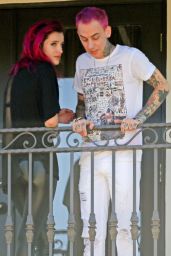 Bella Thorne and Blackbear on the Balcony of Their Hotel Room in LA 07/20/2017