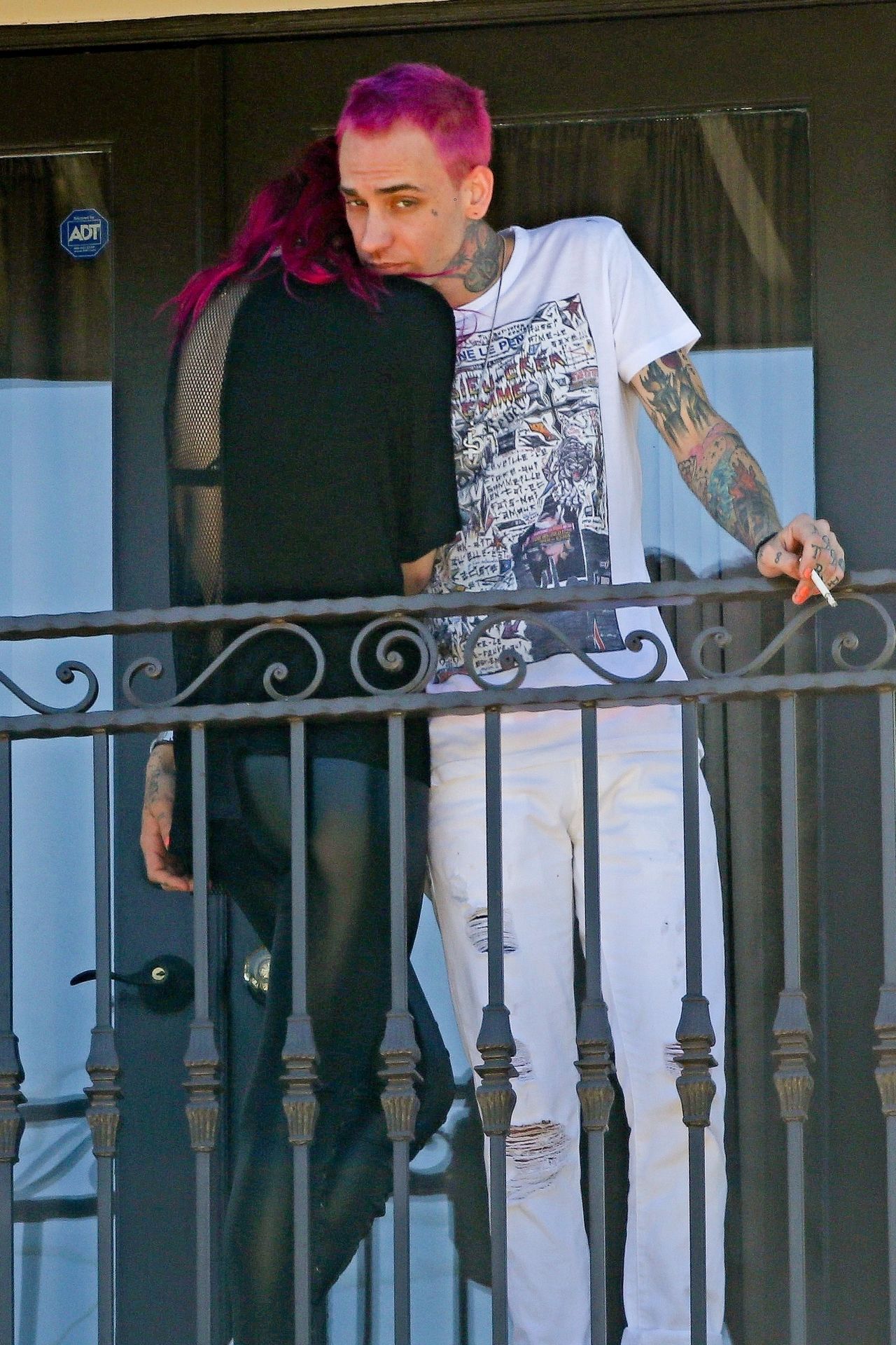 Bella Thorne and Blackbear on the Balcony of Their Hotel Room in LA 07/20/2...