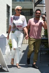 Brigitte Nielson Street Style - Goes Out to Lunch With a Friend in LA 07/06/2017