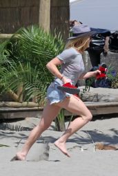 Caity Lotz on the Beach Set of "Legends of Tomorrow" 07/20/2017