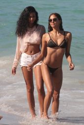 Chanel Iman and Heidy De la Rosa in a Bikinis - Beach in Miami 07/01/2017