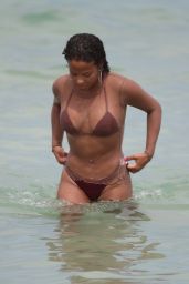 Christina Milian in Busty Bikini in Miami Beach 07/22/2017