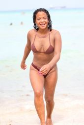 Christina Milian in Busty Bikini in Miami Beach 07/22/2017