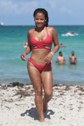 Christina Milian in Red Bikini - Miami Beach 07/15/2017