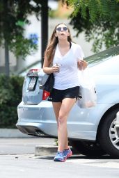 Elizabeth Olsen Wears Running Shorts - Out in LA 07/13/2017