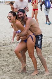 Eva Longoria Play a Beach Volley Match - Holidaying in Ibiza 07/21/2017
