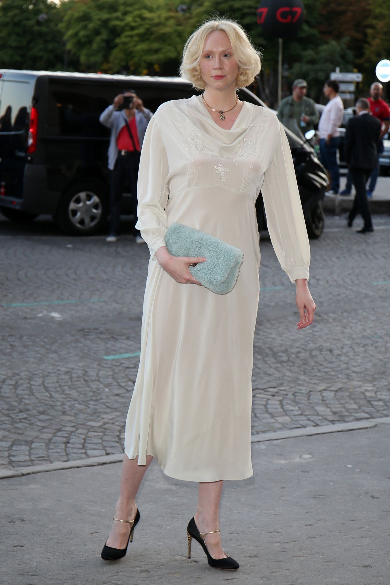 Gwendoline Christie - Arriving at Miu Miu Cruise Collection Show in ...