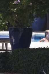 Hailey Baldwin Bikini Candids - in a Pool in Miami 07/07/2017