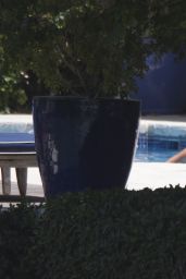 Hailey Baldwin Bikini Candids - in a Pool in Miami 07/07/2017