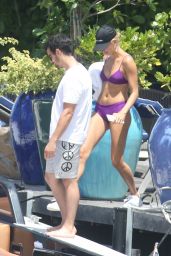 Hailey Baldwin in Bikini - Boat Trip With Joe Jonas and Wilmer Valderrama, Miami 07/07/2017