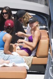 Hailey Baldwin in Bikini - Boat Trip With Joe Jonas and Wilmer Valderrama, Miami 07/07/2017