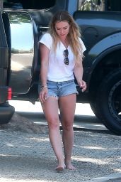 Hilary Duff in Denim Shorts - Stops by her Sister