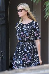 Ivanka Trump Wearing a Big Smile and a Pretty Floral Dress - Leaving Her Washington DC Home 07/24/2017