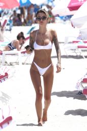 Jenah Yamamoto Sporting a White Two Piece Bikini - Miami Beach, FL 07/24/2017