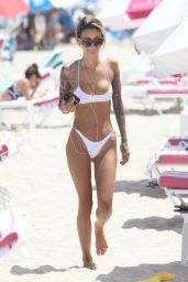 Jenah Yamamoto Sporting a White Two Piece Bikini - Miami Beach, FL 07/24/2017