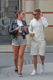 Jessica Shears Leggy in Shorts - Leaving her Manchester Hotel 07/13/2017